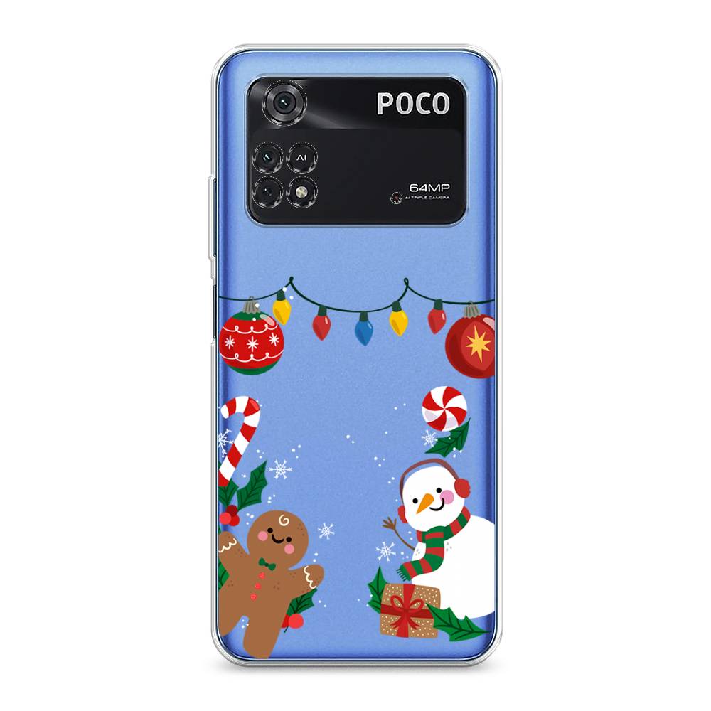 

Чехол для Xiaomi Poco M4 Pro 4G "Новогоднее настроение", Коричневый;красный;зеленый, 313050-5