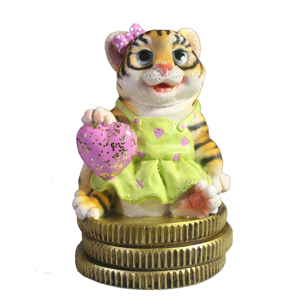

Фигура декоративная Тигра-девочка на монетах 10*10*14см KSMR-716241/SK195, Бежевый
