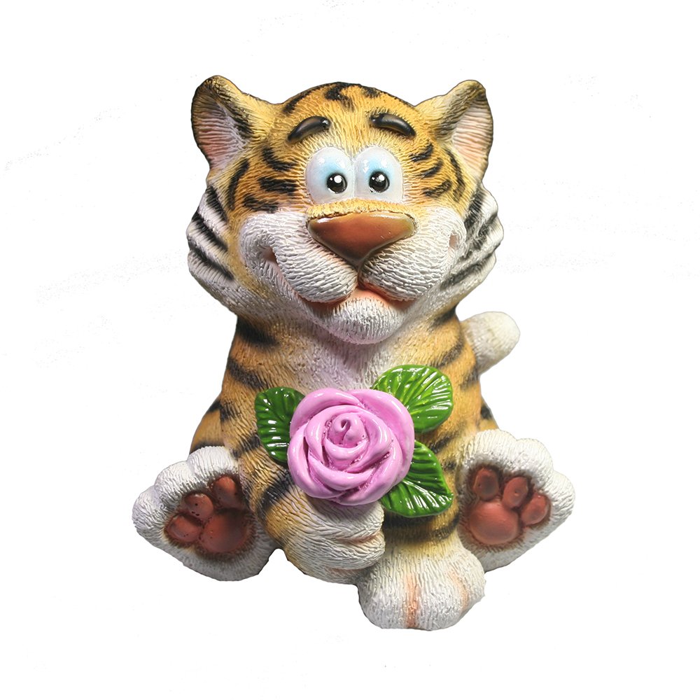 

Фигура декоративная Тигр с розой 9*8.5*10.5см KSMR-716221/SGT013, Оранжевый