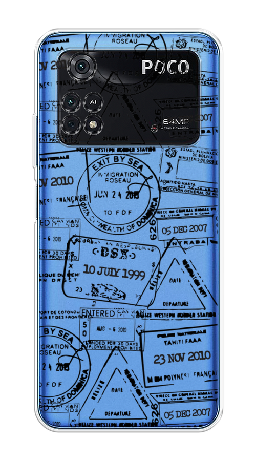 

Чехол на Poco M4 Pro 4G "Visa stamps 2", Белый;черный;серый, 313050-2