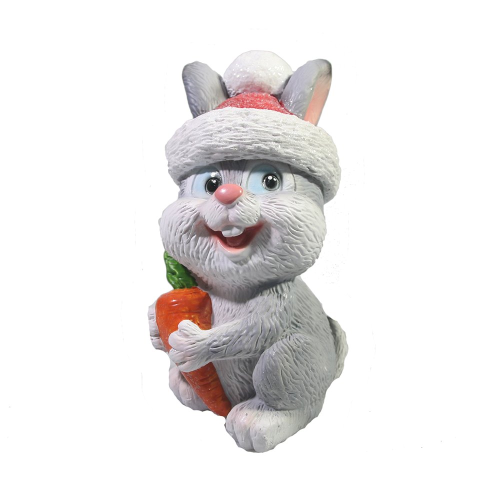 

Фигура декоративная Счастливый зайка с морковкой (серый) 6*8Н13см KSMR-716301/SGK009