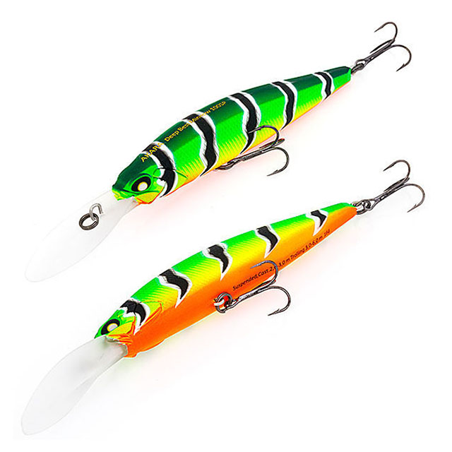 

AKARA Воблeр AKARA DEEP BEST MINNOW (Длина (мм) 100; Вес (гр.) 16 / A107), Зеленый;желтый;красный