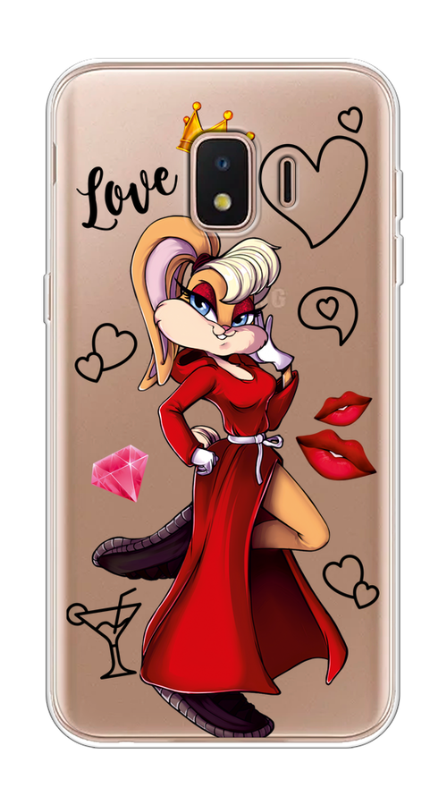 

Чехол на Samsung Galaxy J2 Core (2020) "Rich Lola Bunny", Красный;бежевый;оранжевый, 2100550-6