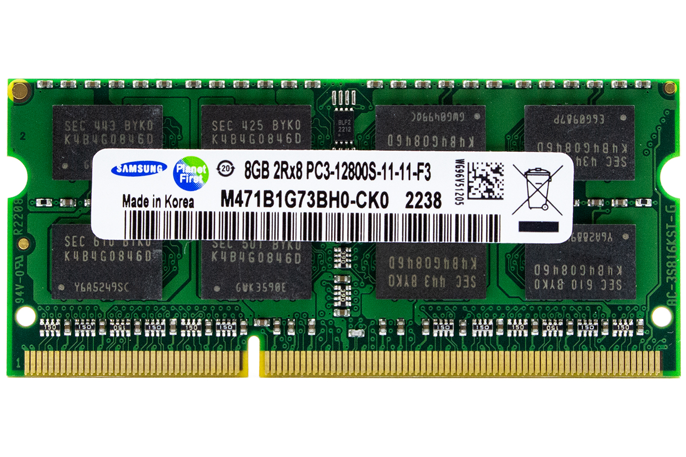 фото Модуль памяти для ноутбука sodimm ddr3 8gb pc12800 1600мгц samsung m471b1g73bh0-ck0