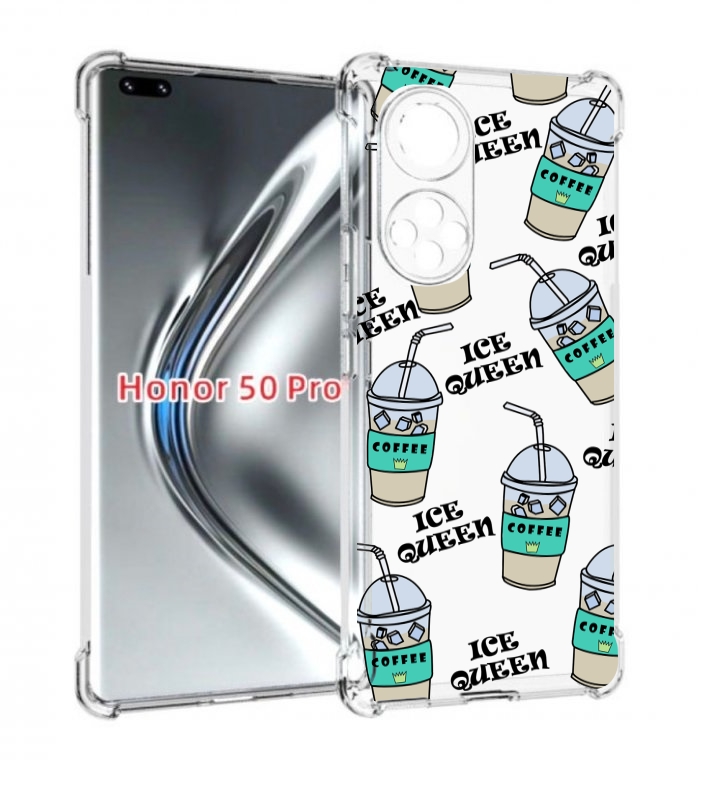 

Чехол бампер MyPads кофе-с-льдом для Honor 50 Pro/Nova 9, Прозрачный, Tocco