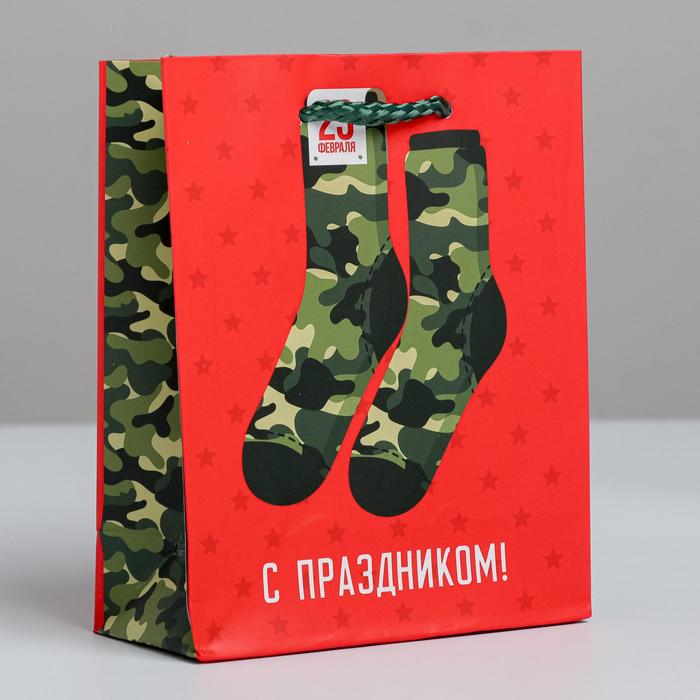 

Пакет Дарите Счастье Защитнику! 12  15  5,5 см, Красный