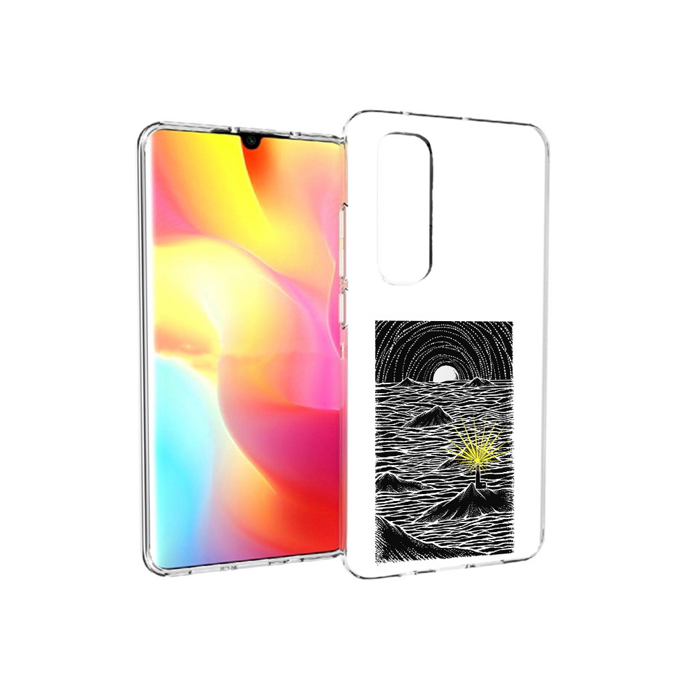 

Чехол MyPads Tocco для Xiaomi Mi Note 10 Lite маяк в черно белом море (PT149714.254.460), Прозрачный, Tocco