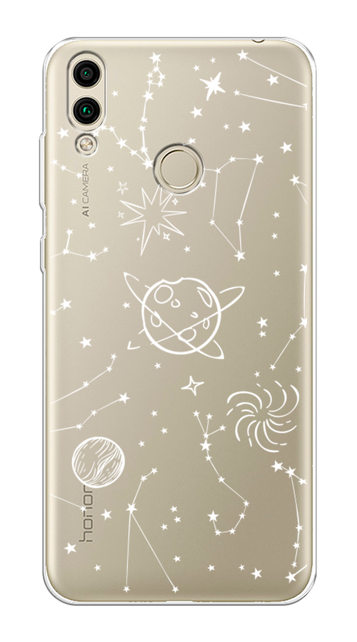 

Чехол на Honor 8C "Планеты в космосе", Белый, 67150-2