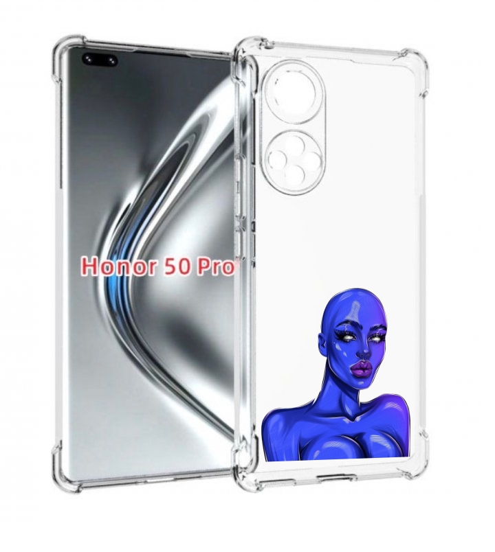 

Чехол бампер MyPads инопланетянка для Honor 50 Pro/Nova 9, Прозрачный, Tocco