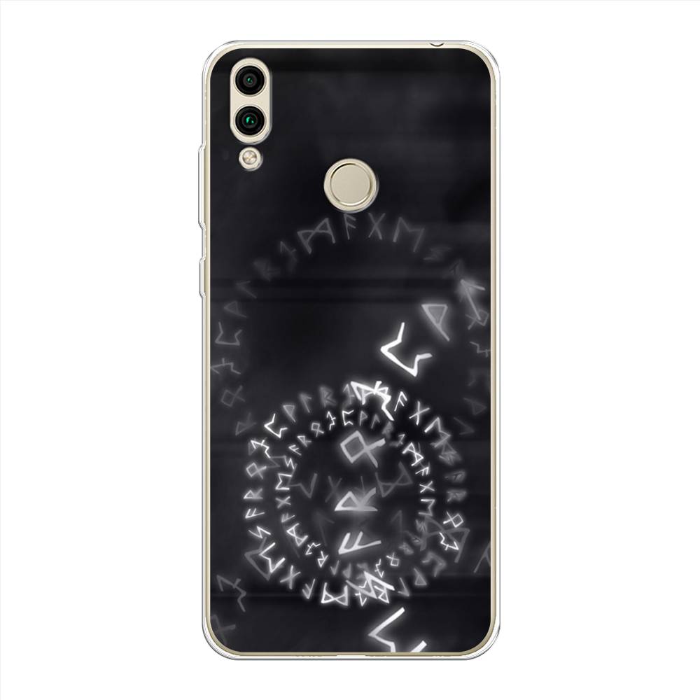 

Чехол на Honor 8C "Руны", Серый;черный, 67150-3
