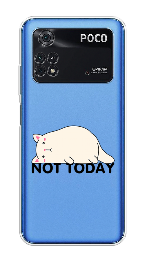 

Чехол на Poco M4 Pro 4G "Cat not today", Белый;розовый;черный, 313050-1