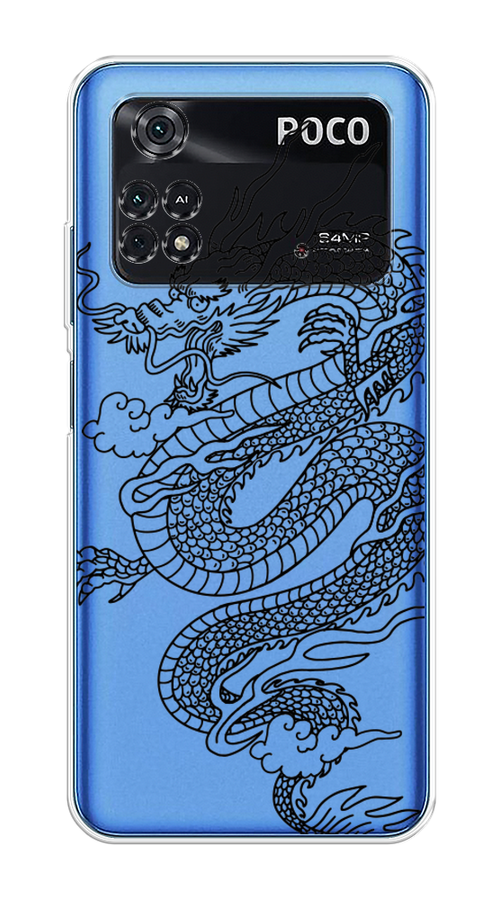 

Чехол на Poco M4 Pro 4G "Большой китайский дракон", Черный;серый, 313050-1