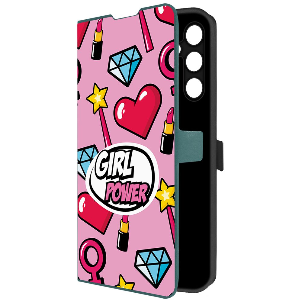 

Чехол-книжка Krutoff Eco Book для Samsung Galaxy A25 5G (A256) Girl Power (зелёный опал), Зеленый