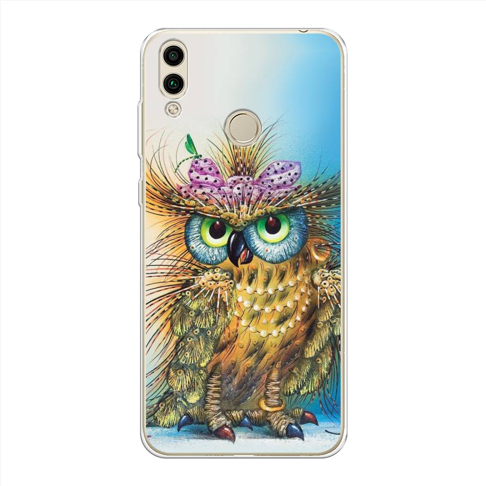 

Чехол на Honor 8C "Модная сова", Коричневый;голубой, 67150-1