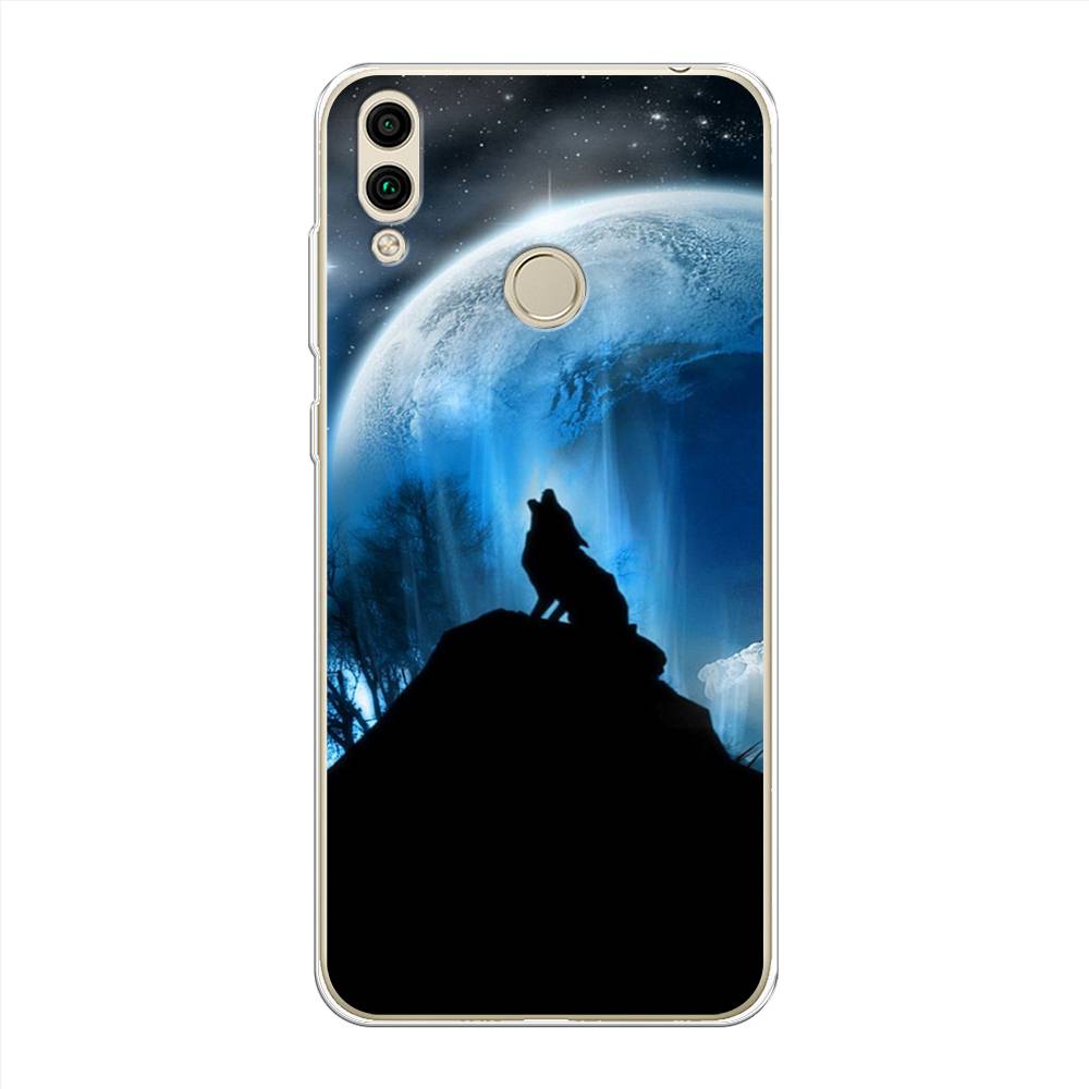 

Чехол на Honor 8C "Волк 2", Синий;черный;белый, 67150-1