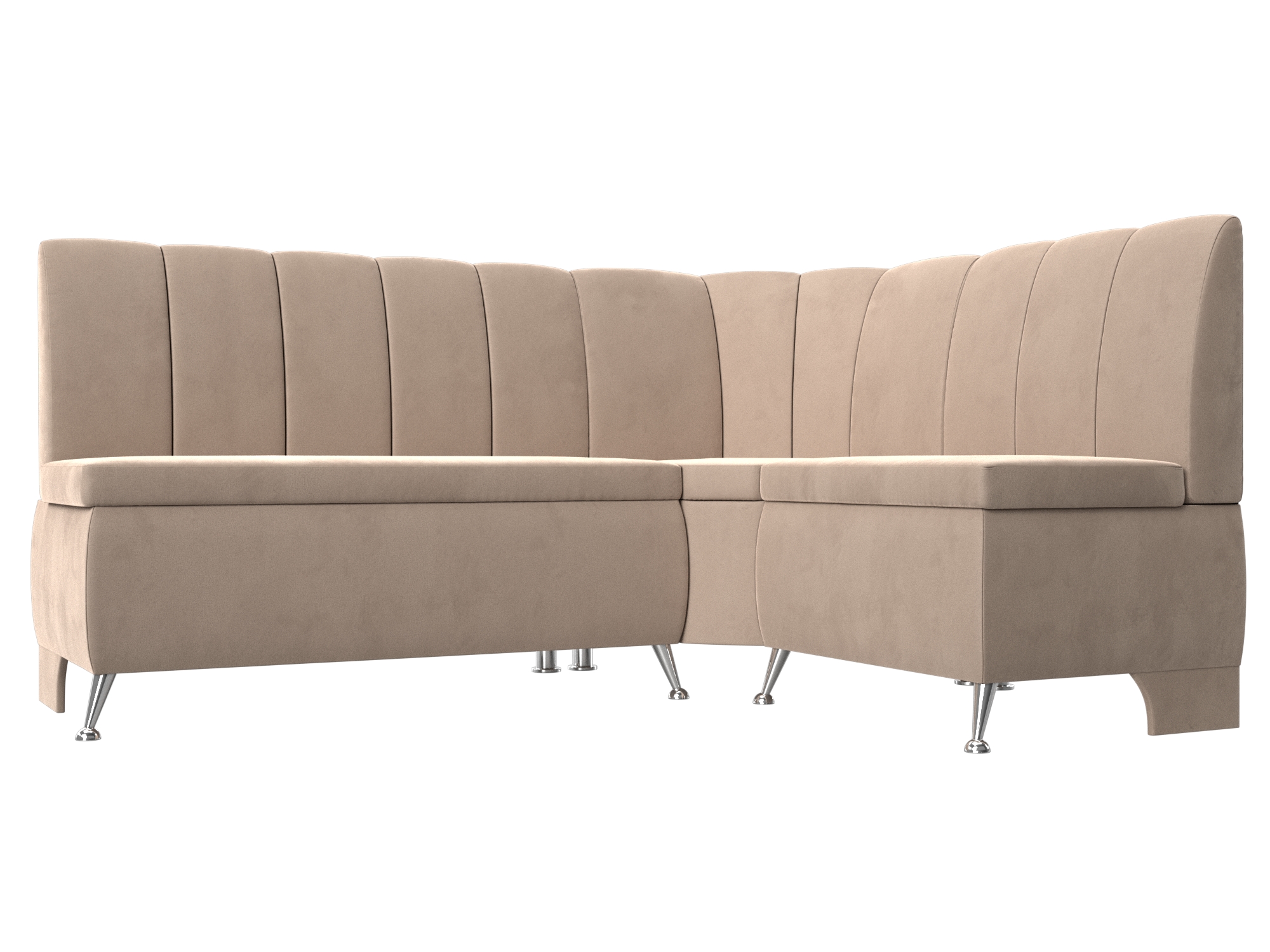 

Диван кухонный Лига Диванов Кантри правый угол 172х134х88, велюр, бежевый, Кухонный угловой диван Кантри правый угол