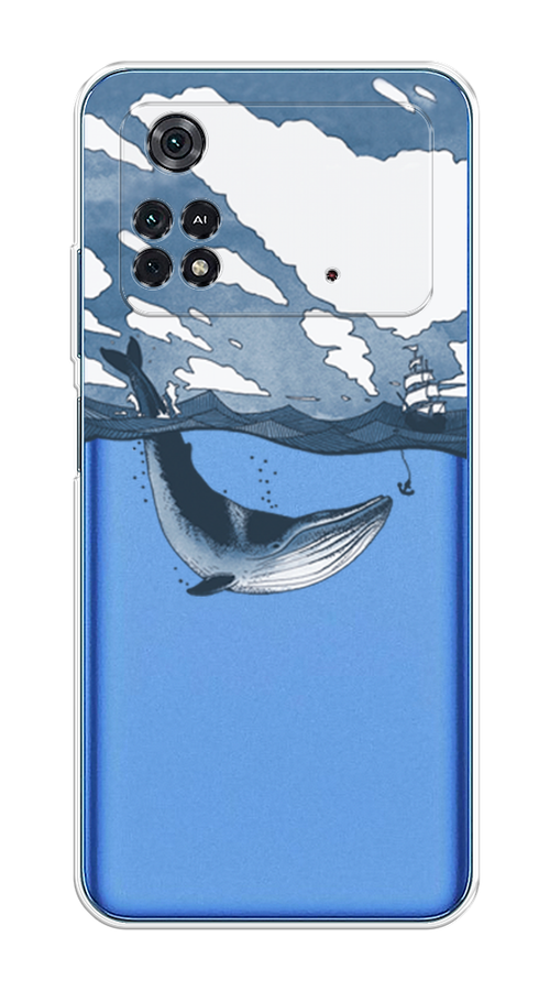 

Чехол на Poco M4 Pro 4G "Большой кит", Синий, 313050-1