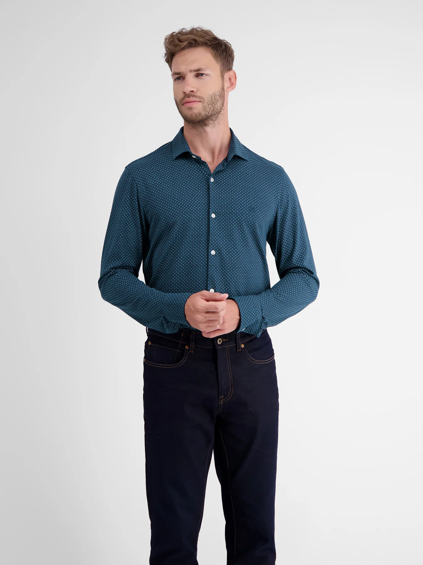 

Рубашка мужская LERROS 23O1362 синяя 2XL, Синий, 23O1362