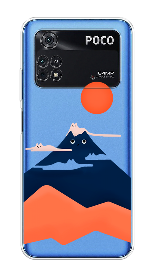 

Чехол на Poco M4 Pro 4G "Кот-гора", Черный;оранжевый, 313050-4