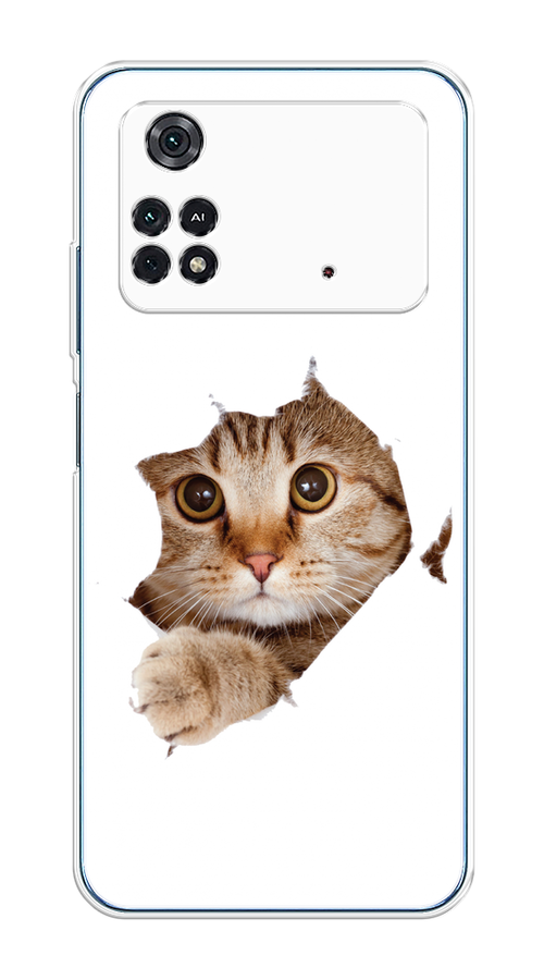 

Чехол на Poco M4 Pro 4G "Кот и бумага", Белый;коричневый, 313050-1