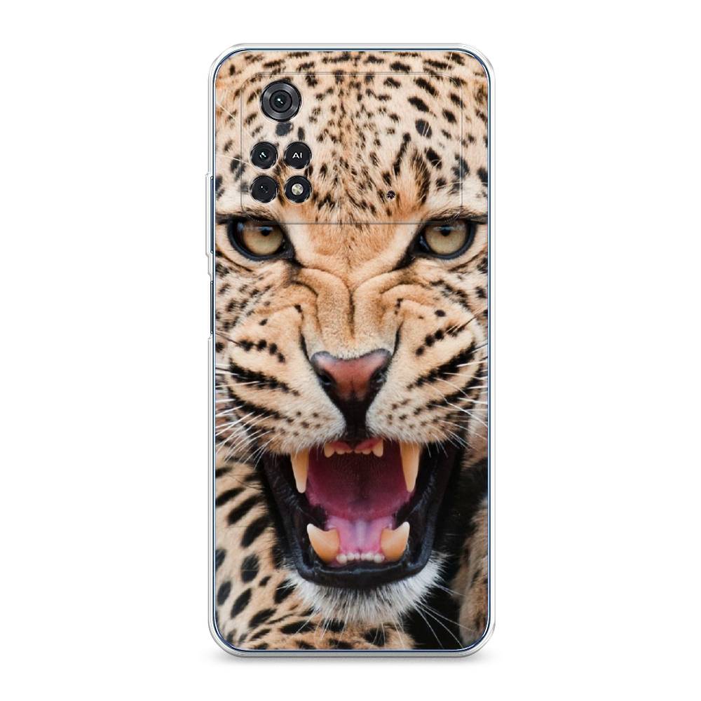 

Чехол для Xiaomi Poco M4 Pro 4G "Леопард 3d", Бежевый;черный, 313050-6