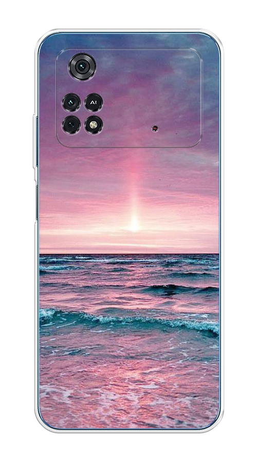 

Чехол на Poco M4 Pro 4G "Восход 3", Розовый;голубой, 313050-2
