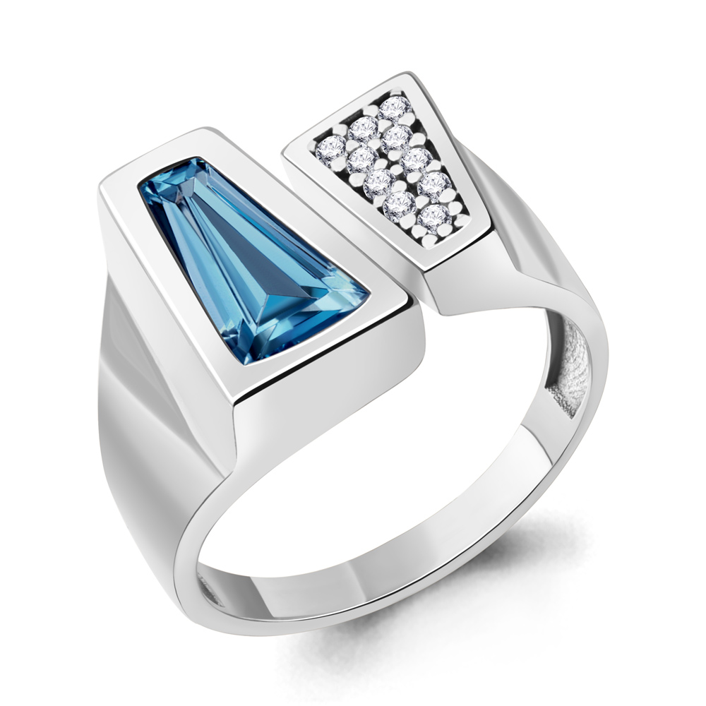 

Кольцо из серебра с фианитом Aquamarine Aquamarine 6958993А_925_р р, 6958993А_925_р