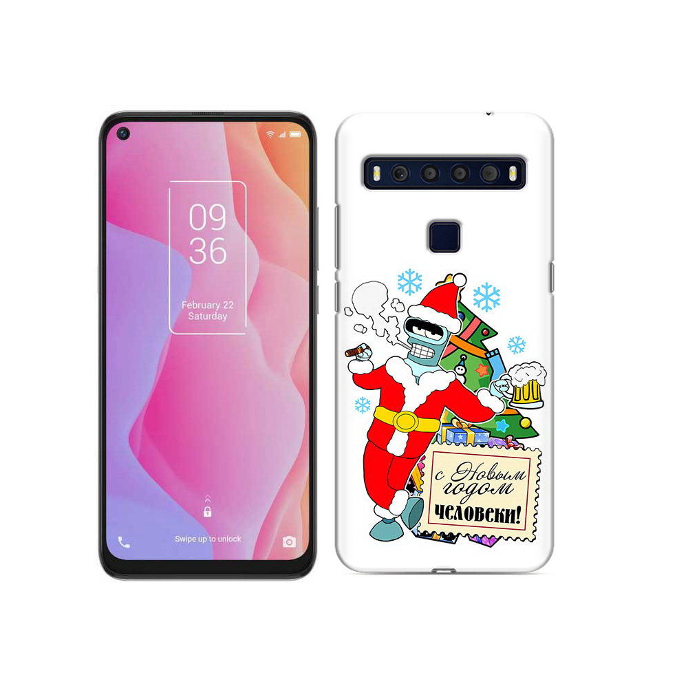 

Чехол MyPads Tocco для TCL 10L С новым годом человеки, Прозрачный, Tocco