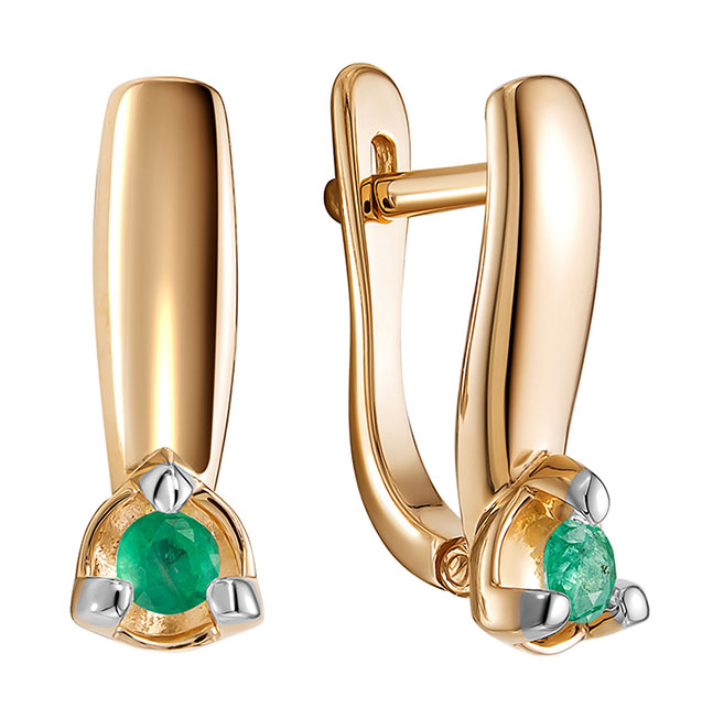 

Серьги из красного золота с изумрудом Vesna jewelry 21774-151-11-00, 21774-151-11-00