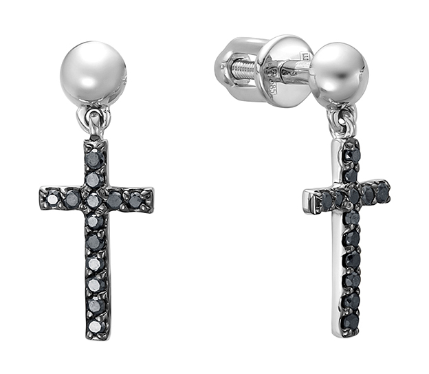 

Серьги из белого золота с бриллиантом Vesna jewelry 42110-256-02-00, 42110-256-02-00