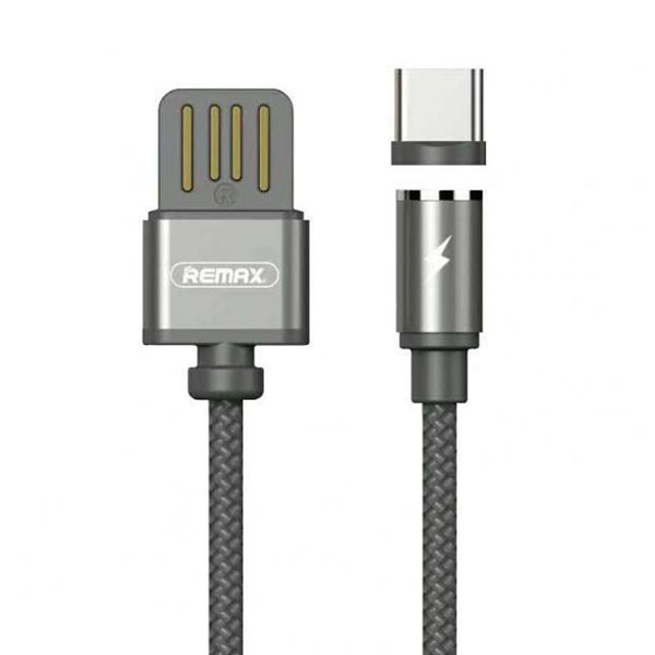 Кабель USB MicroUSB Remax RC-095m магнитный оплетка ткань <черный>