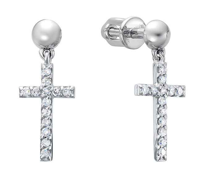 

Серьги из белого золота с бриллиантом Vesna jewelry 42110-251-01-00, 42110-251-01-00