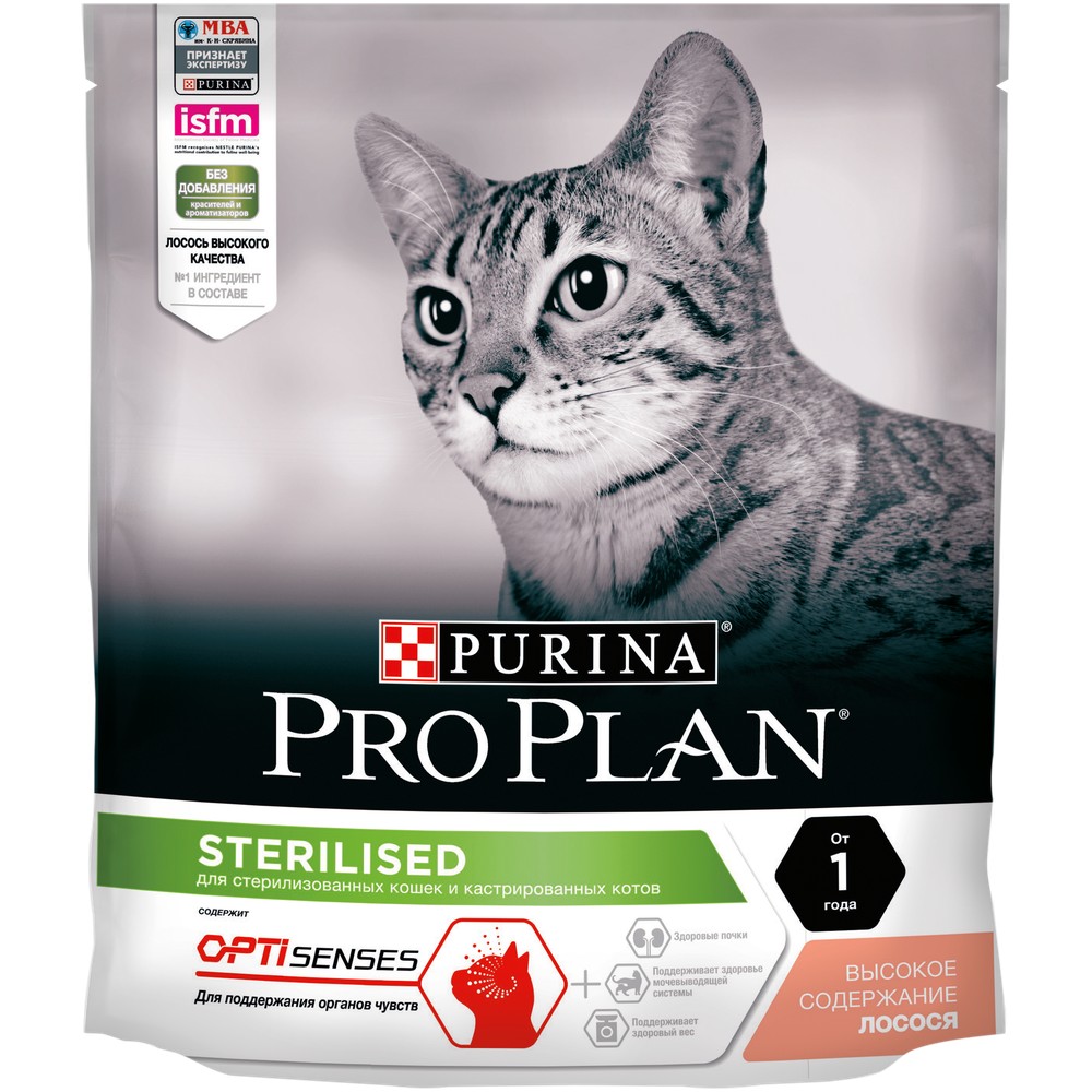 фото Сухой корм для кошек pro plan sterilised optisenses, для стерилизованных, лосось, 0,4кг