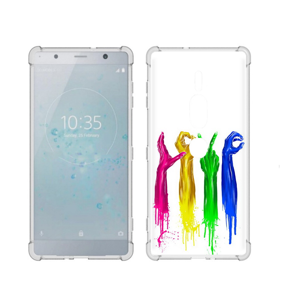 

Чехол MyPads Tocco для Sony Xperia XZ2 Premium яркие руки love, Прозрачный, Tocco