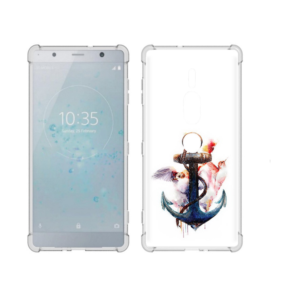 

Чехол MyPads Tocco для Sony Xperia XZ2 Premium якорь с птицами, Прозрачный, Tocco