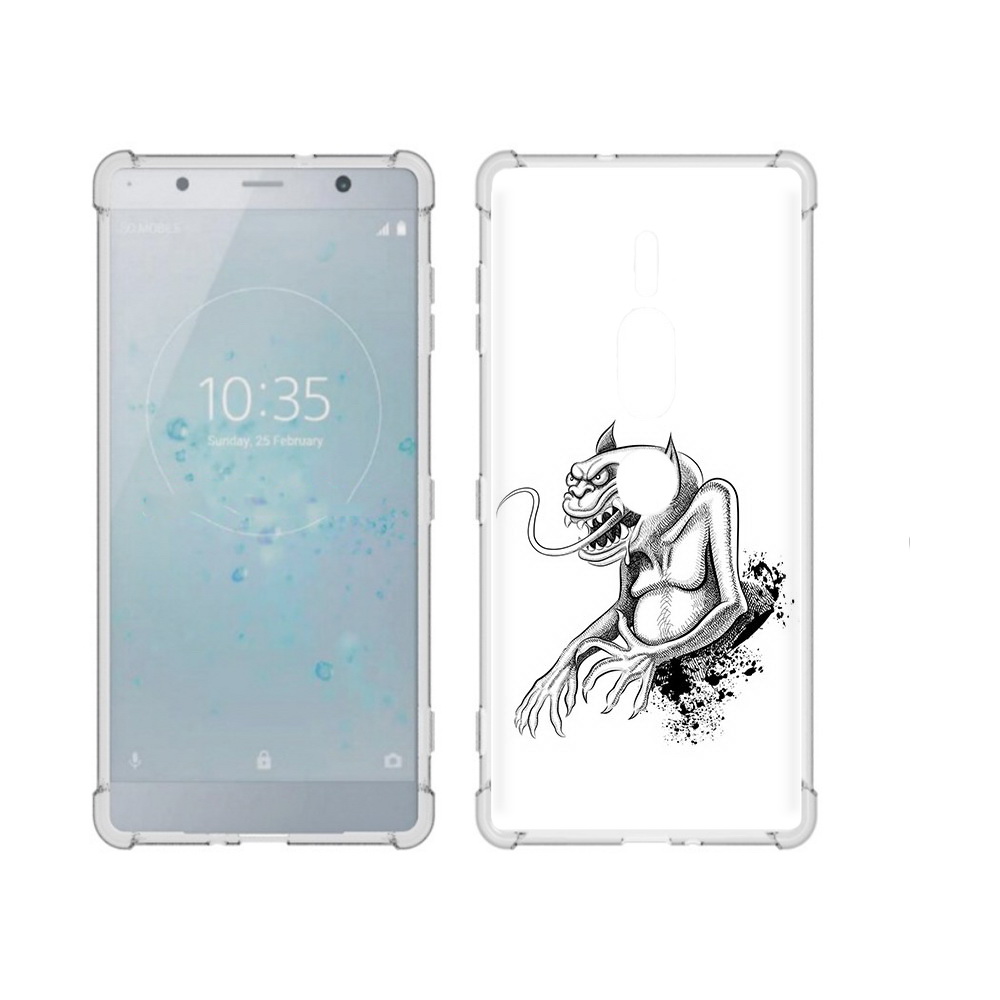 

Чехол MyPads Tocco для Sony Xperia XZ2 Premium чорт, Прозрачный, Tocco