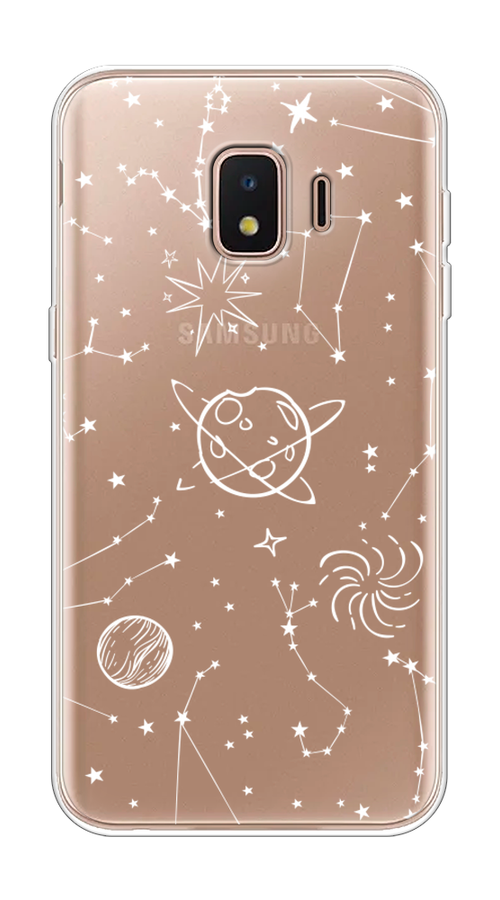

Чехол на Samsung Galaxy J2 Core (2020) "Планеты в космосе", Белый, 2100550-2