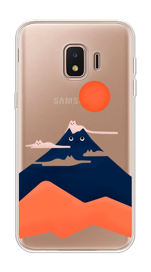 

Чехол на Samsung Galaxy J2 Core (2020) "Кот-гора", Черный;оранжевый, 2100550-4