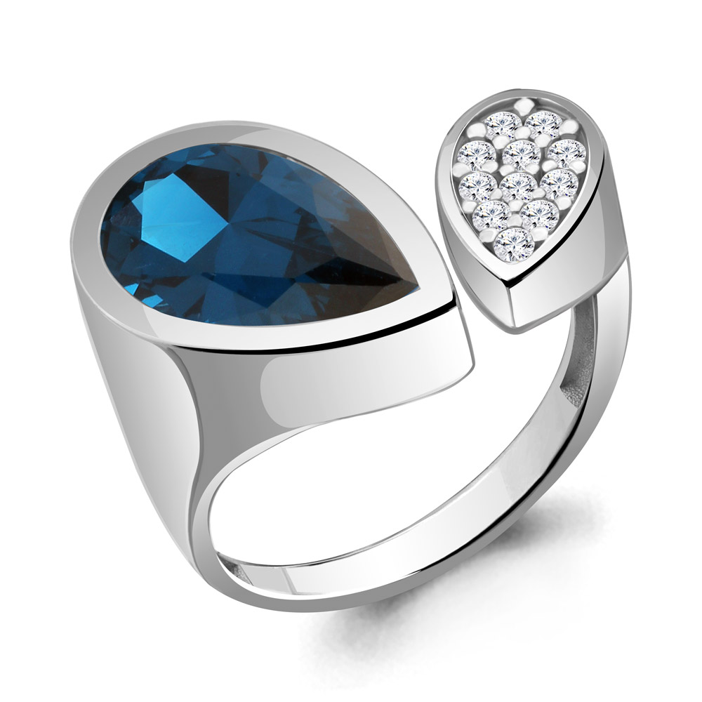 

Кольцо из серебра с фианитом Aquamarine Aquamarine 6958893А_925_р р. 19, 6958893А_925_р