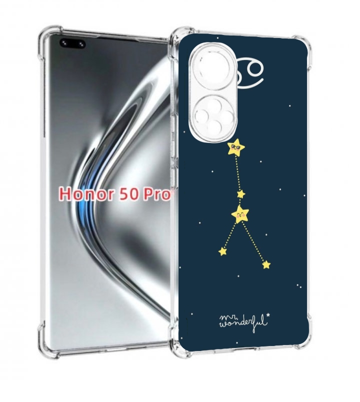 

Чехол бампер MyPads знак-зодиака-рак-3 для Honor 50 Pro/N, Прозрачный, Tocco