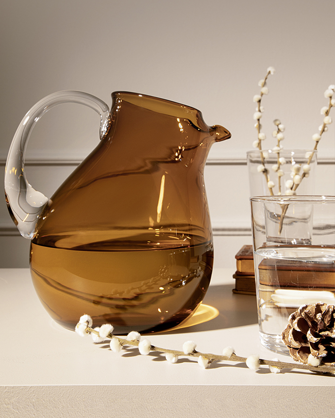 

Графин MADAME COOCO 2500 мл, стеклянный, золотой, Золотистый, EMELINE HANDMADE GLASS PITCHER