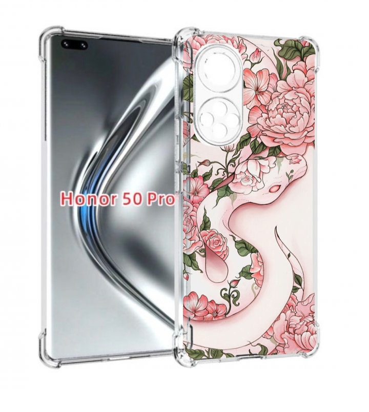 

Чехол бампер MyPads змея-в-розовых-цветах женский для Huawei Hon, Прозрачный, Tocco