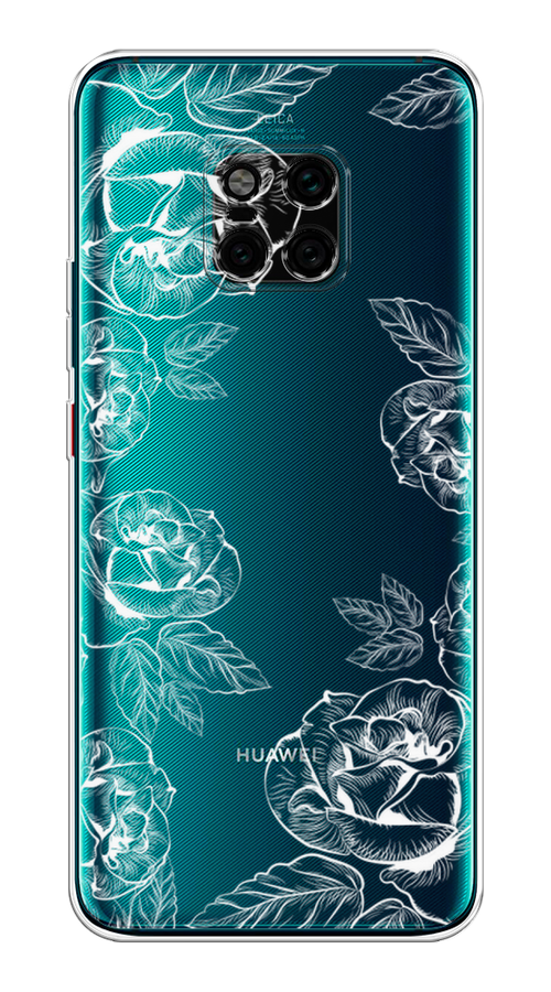 

Чехол на Huawei Mate 20 Pro "Розы графика", Черный;серый, 67050-2