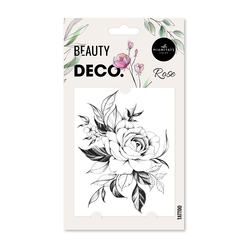 Татуировка для тела DECO. FLORAL by Miami tattoos переводная Rose