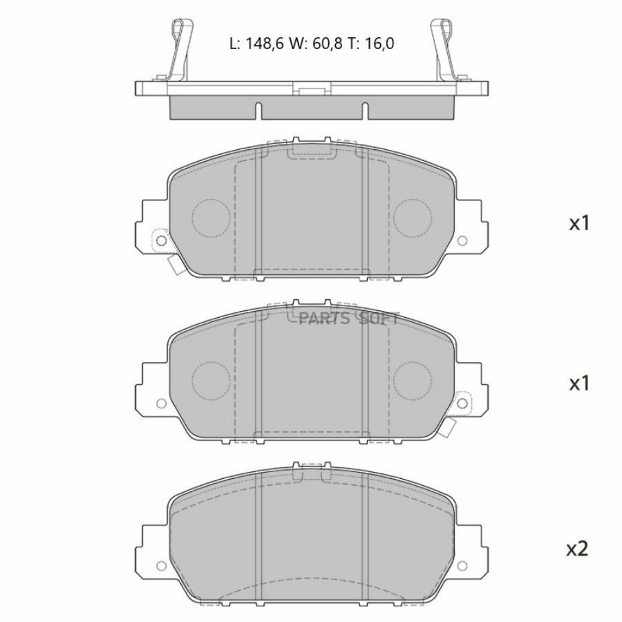 

Тормозные колодки AVANTECH дисковые с пластинами AV1200