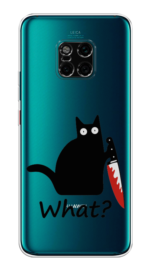 

Чехол на Huawei Mate 20 Pro "Котик с ножом", Черный;красный, 67050-6