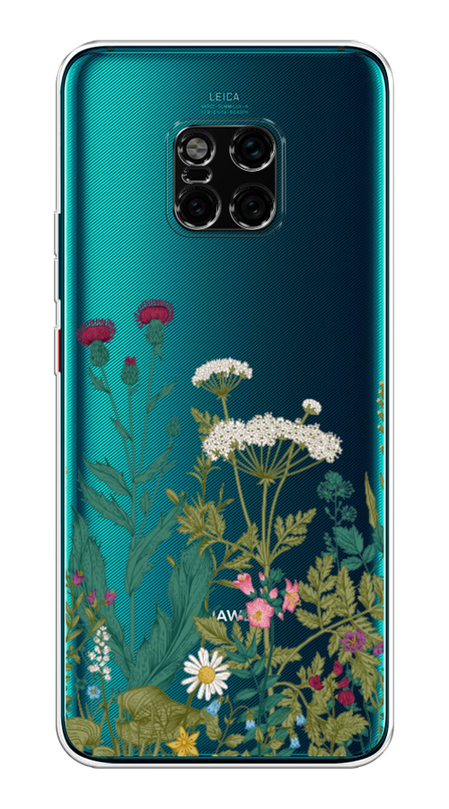 

Чехол на Huawei Mate 20 Pro "Дикие полевые цветы", Зеленый;розовый;белый, 67050-2