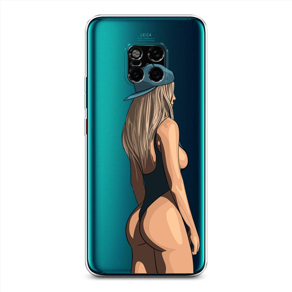 

Чехол на Huawei Mate 20 Pro "Девушка в черном купальнике", Зеленый;бежевый;черный, 67050-6