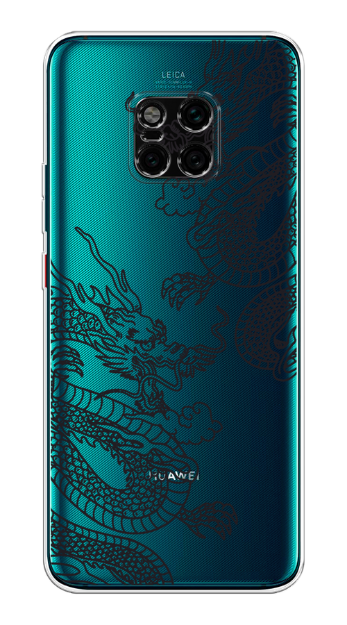 

Чехол на Huawei Mate 20 Pro "Два китайских дракона", Серый;черный, 67050-1