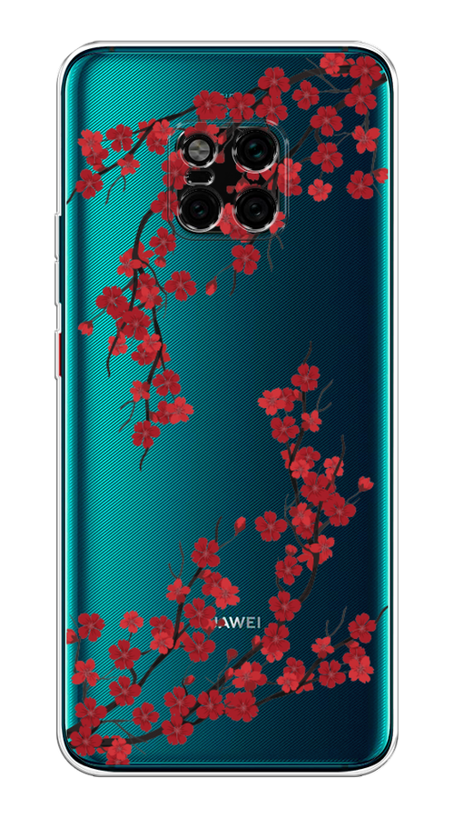 

Чехол на Huawei Mate 20 Pro "Красная сакура", Красный;черный, 67050-2